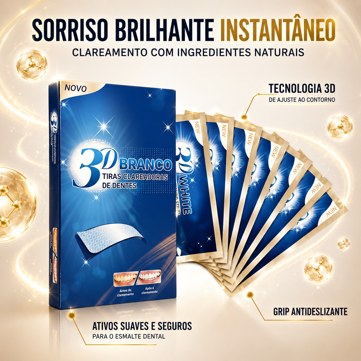Kit de Blanqueamiento Dental | Tiras Blanqueadoras Whitening Premium