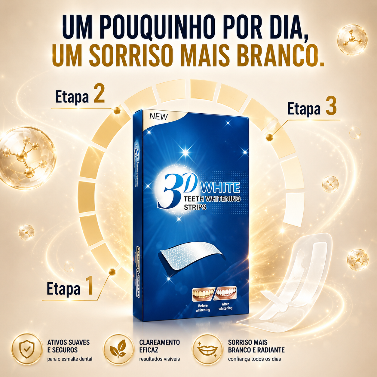 Kit de Blanqueamiento Dental | Tiras Blanqueadoras Whitening Premium
